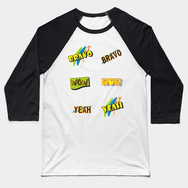 Sticker 1 Baseball T-Shirt by SunilAngra